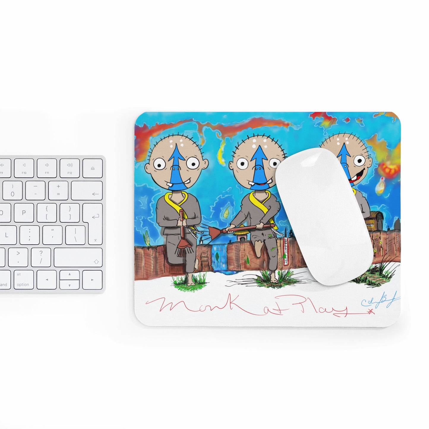 Monks At Play Mousepad